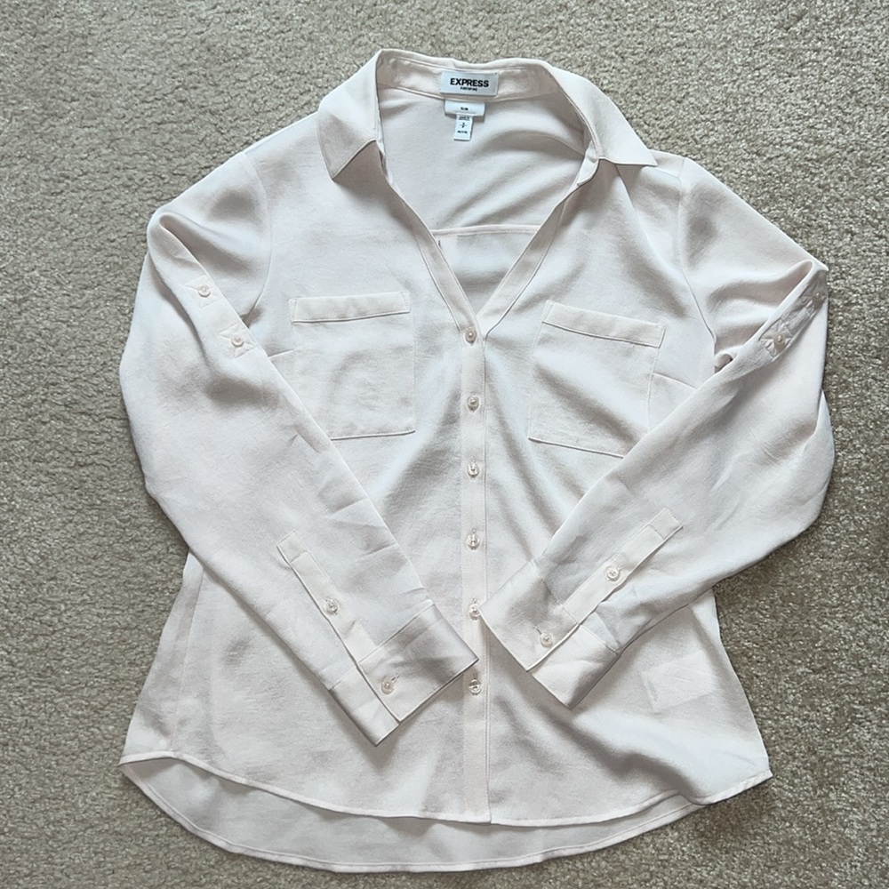 Express Satin Button Down Shirt